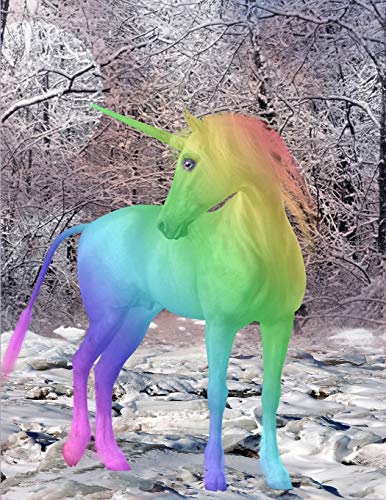 Unicorn Notebook: 100 Pages 8.5" X 11" Wide Ruled Line Paper - 9781087819778
