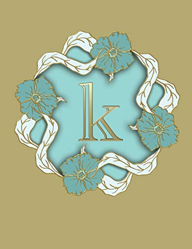 K: 100 Pages 8.5" X 11" Monogram Notebook College Ruled Line Paper