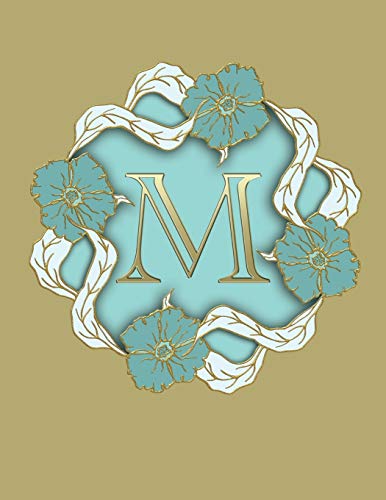 M: 100 Pages 8.5" X 11" Monogram Notebook College Ruled Line Paper