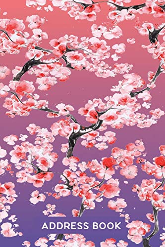 Address Book For Women: Address Organizer For Girls Women & Flower Lovers - Pink Cherry Blossom (Home & Office)