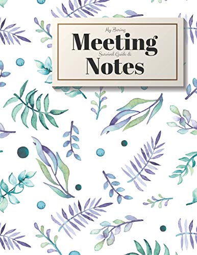 My Boring Meeting Survival Guide And Notes: 8.5X11 Meeting Notebook And Puzzle Book - 9781088498811
