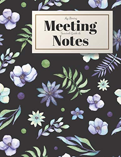 My Boring Meeting Survival Guide And Notes: 8.5X11 Meeting Notebook And Puzzle Book - 9781088498903