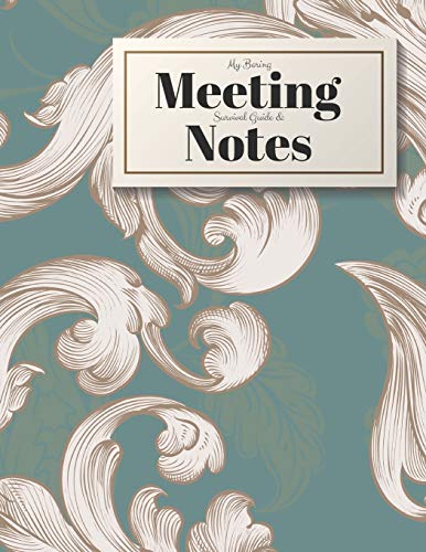 My Boring Meeting Survival Guide And Notes: 8.5X11 Meeting Notebook And Puzzle Book - 9781088500163