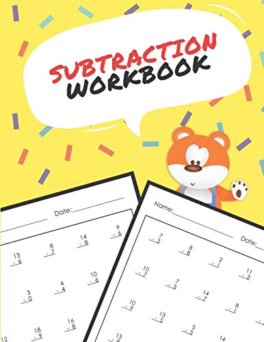 Subtraction Workbook: One Page A Day Math Single And Double Digit Subtraction Problem Workbook For Prek To 1St Grade Students