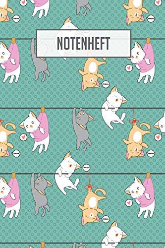 Notenheft: 100 Seiten I 8 Notensysteme Pro Seite I Größe Ca. Din A5 I Notenheft Für Katzenliebhaber I Ideal Für Den Musikunterricht (German Edition) - 9781089188919