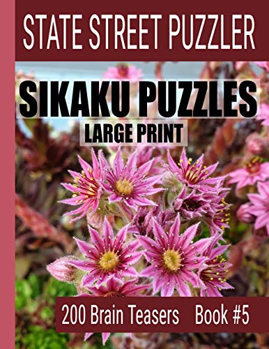 Sikaku Puzzles: Large Print 200 Brain Teaser Book #5: Fun Filled Puzzles And Solutions For Beginners And Up