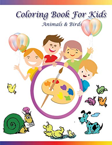 Coloring Book For Kids Animals & Birds