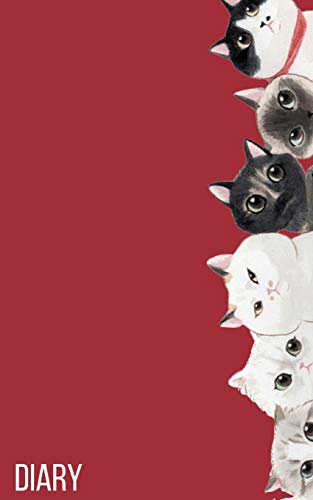 Diary: Red Diary Of The I Love You, Kitty Collection. Cute Peaking Cats On The Side.