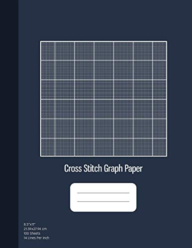 Cross Stitch Graph Paper: 14 Lines Per Inch, Graph Paper For Embroidery And Needlework, 8.5''X11'', 100 Sheets