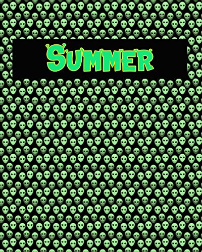 120 Page Handwriting Practice Book With Green Alien Cover Summer: Primary Grades Handwriting Book