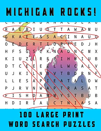 Michigan Rocks!: Large Print Word Searches Related To The Great Lakes State
