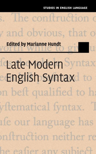 Late Modern English Syntax (Studies In English Language)