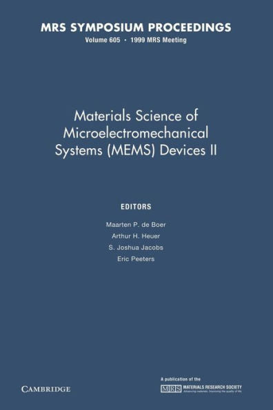 Materials Science Of Microelectromechanical Systems (Mems) Devices Ii: Volume 605 (Mrs Proceedings)
