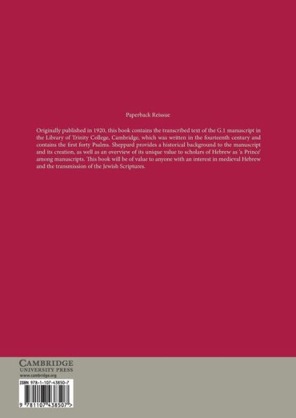 The First Book Of Psalms In The Text Of G.1. (English And Hebrew Edition)