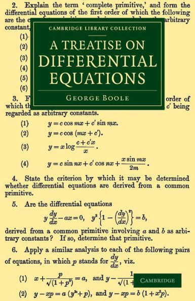 A Treatise On Differential Equations (Cambridge Library Collection - Mathematics)