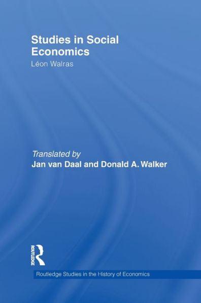 Studies In Social Economics (Routledge Studies In The History Of Economics)