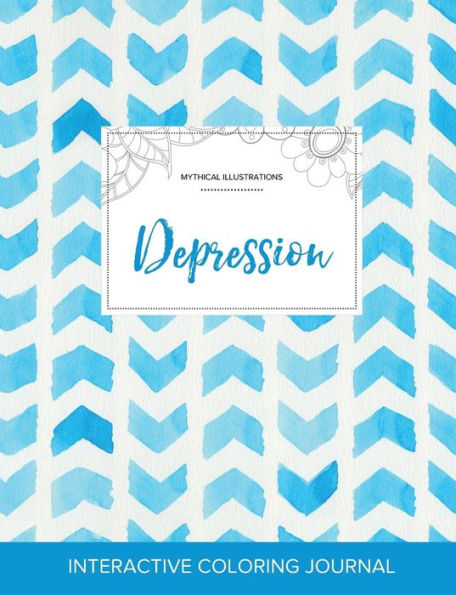Adult Coloring Journal: Depression (Mythical Illustrations, Watercolor Herringbone)