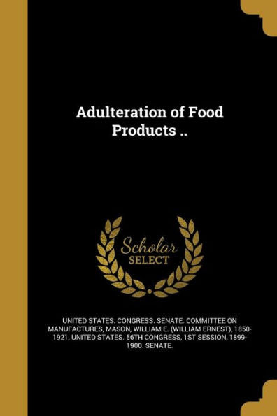 Adulteration Of Food Products ..