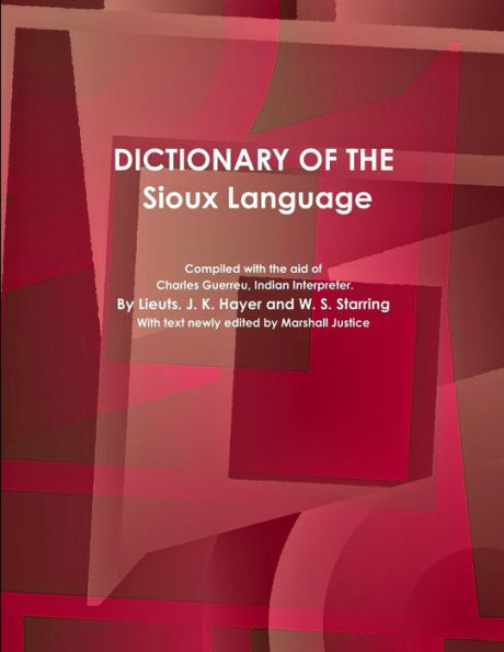 Dictionary Of The Sioux Language