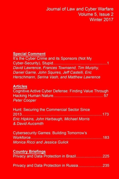 Journal Of Law And Cyber Warfare, Volume 5, Issue 2