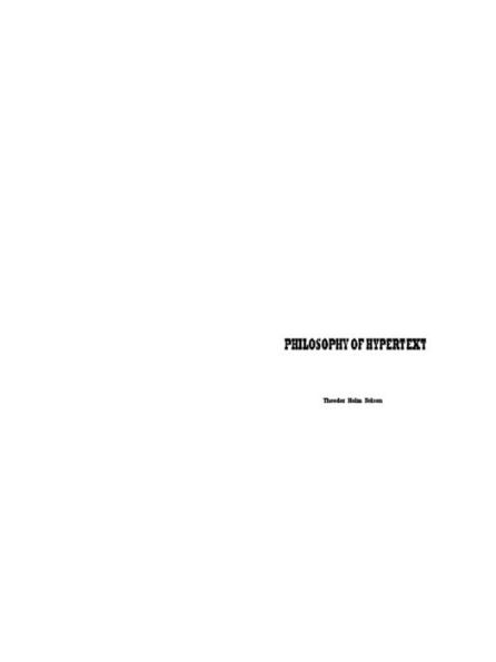 Philosophy Of Hypertext