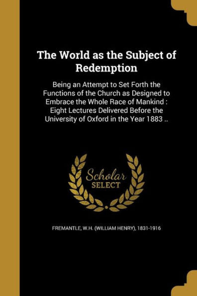 The World As The Subject Of Redemption