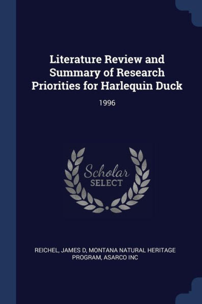 Literature Review And Summary Of Research Priorities For Harlequin Duck: 1996