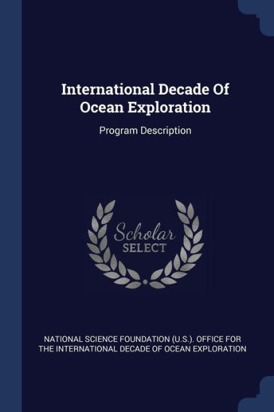 International Decade Of Ocean Exploration: Program Description