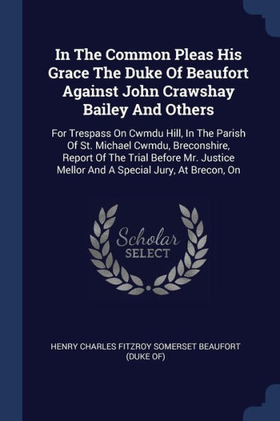 In The Common Pleas His Grace The Duke Of Beaufort Against John Crawshay Bailey And Others: For Trespass On Cwmdu Hill, In The Parish Of St. Michael ... Mellor And A Special Jury, At Brecon, On