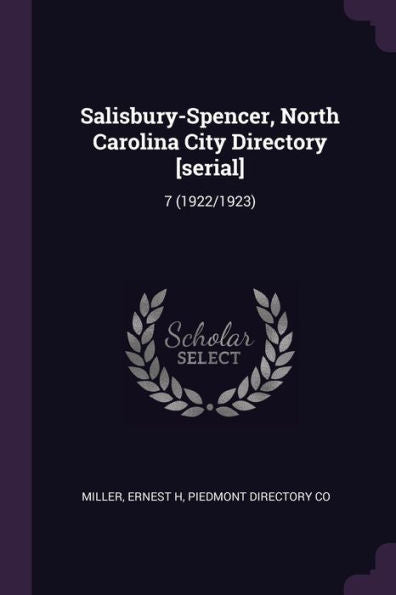 Salisbury-Spencer, North Carolina City Directory [Serial]: 7 (1922/1923)