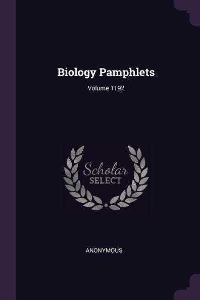 Biology Pamphlets; Volume 1192