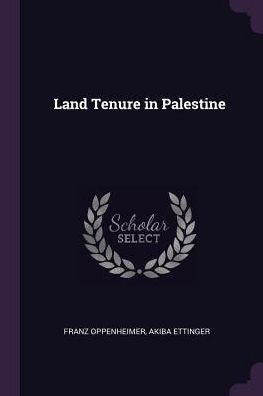 Land Tenure In Palestine