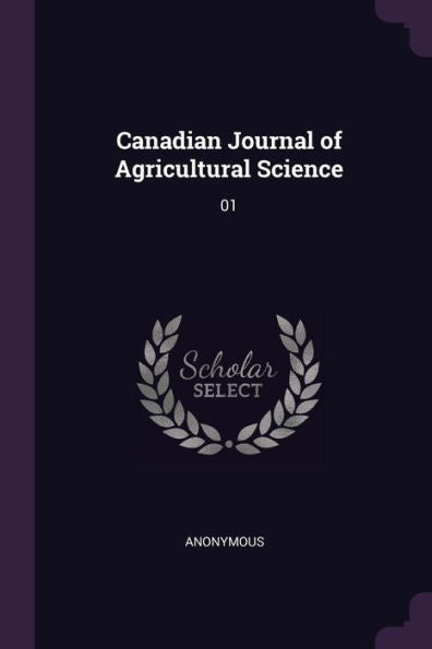 Canadian Journal Of Agricultural Science: 01