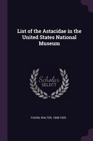 List Of The Astacidae In The United States National Museum
