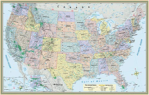 U.S. Map Poster (32 x 50 inches) - Paper: - a QuickStudy Reference