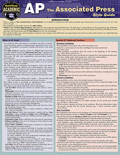 Ap - Associated Press Style Guide: A Quickstudy Laminated Reference (Quickstudy Reference Guide)