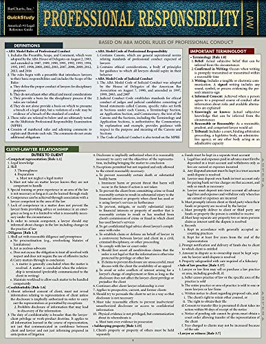 Professional Responsibility: A Quickstudy Laminated Reference Guide (Quickstudy Reference Guide)