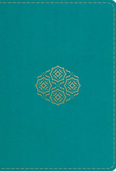 Esv Large Print Compact Bible (Trutone, Teal, Bouquet Design)