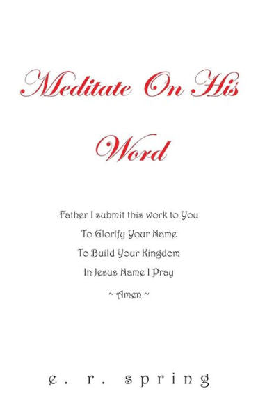 Meditate On His Word