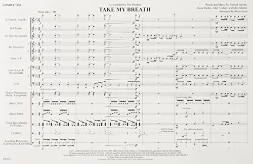 Take My Breath: As Recorded By The Weeknd, Conductor Score (Mega Sounds For Marching Band)