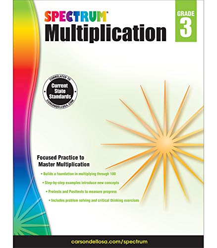 Spectrum 3Rd Grade Multiplication Workbook?????state Standards Math Practice And Activities With Examples, Tests, Answer Key For Homeschool Or Classroom (96 Pgs)
