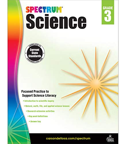 Spectrum Grade 3 Science Workbook?????3Rd Grade State Standards, Physical, Life, Earth And Space Science, Research Activities With Answer Key For Homeschool Or Classroom (144 Pgs)