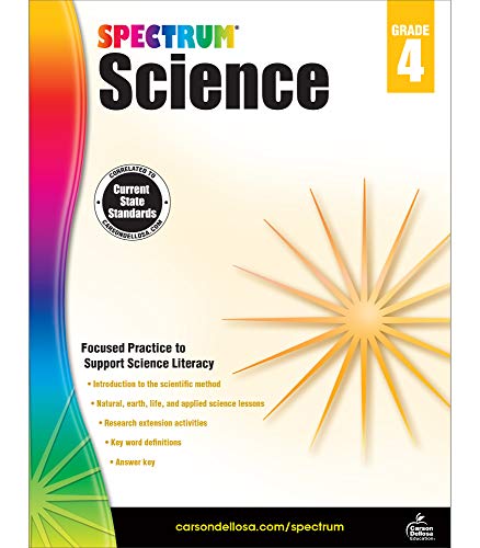 Spectrum Grade 4 Science Workbook?????4Th Grade State Standards, Introduction To The Scientific Method, Research Activities With Answer Key For Homeschool Or Classroom (144 Pgs)
