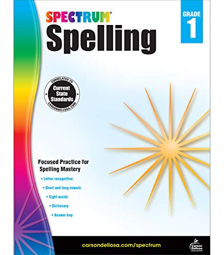 Spectrum 1St Grade Spelling Workbook?????state Standards Spelling With Lined Handwriting Practice, Dictionary, And Answer Key For Homeschool Or Classroom (184 Pgs)