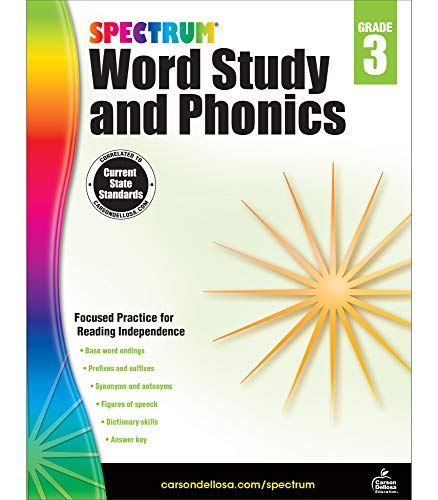Spectrum Word Study And Phonics 3Rd Grade Workbook?????state Standards For Independent Reading Practice With Answer Key For Homeschool Or Classroom (168 Pgs)