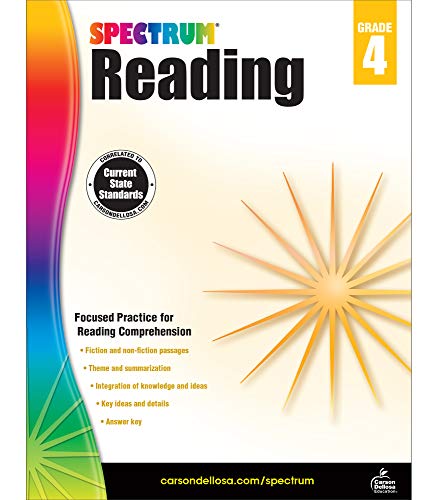 Spectrum 4Th Grade Reading Workbook??÷State Standards For Reading Comprehension, Nonfiction Fiction Passages With Answer Key For Homeschool Or Classroom (174 Pgs)