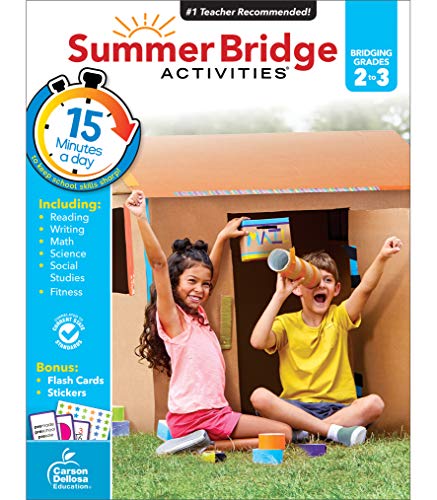 Summer Bridge Activities Workbook?Bridging Grades 2 To 3 In Just 15 Minutes A Day, Reading, Writing, Math, Science, Social Studies, Summer Learning Activity Book With Flash Cards (160 Pgs)