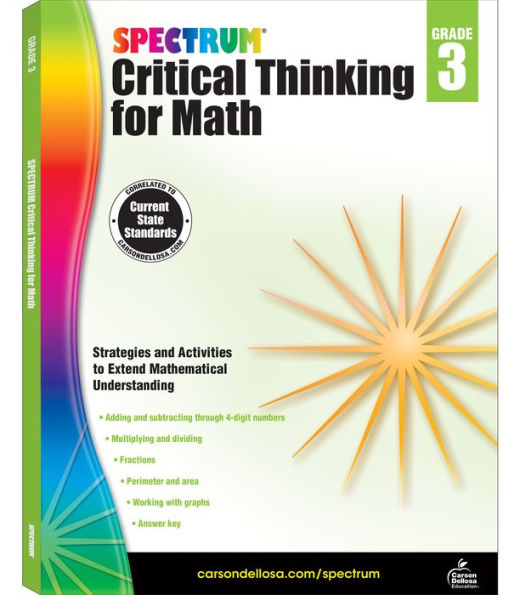 Spectrum Grade 3 Critical Thinking Math Workbook, Ages 8 To 9, Critical Thinking 3Rd Grade Math, Multiplication And Division, Addition And Subtraction With 4-Digit Numbers - 128 Pages