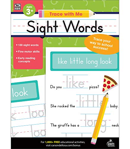Carson Dellosa Trace With Me: Sight Words Handwriting Workbook?????prek-Grade 2 Writing Practice, Tracing Letters Of The Alphabet And Sight Words (128 Pgs)