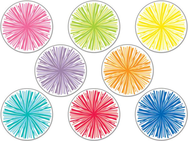 Schoolgirl Style Hello Sunshine 36-Piece Colorful Pom Bulletin Board Cutouts, Poms Classroom Cutouts, Rainbow Pom Cutouts For Bulletin Board, White Board, Cork Board, And Colorful Classroom D?cor